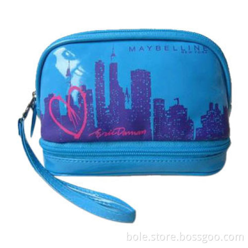 Brand cosmetic bag made of PVC, nylon zipper closure, OEM order welcome